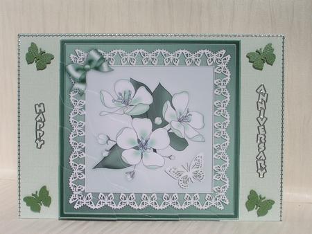 Apple Blossom Quick Card Wavy Corner Side Stacker Topper by Sue Taylor