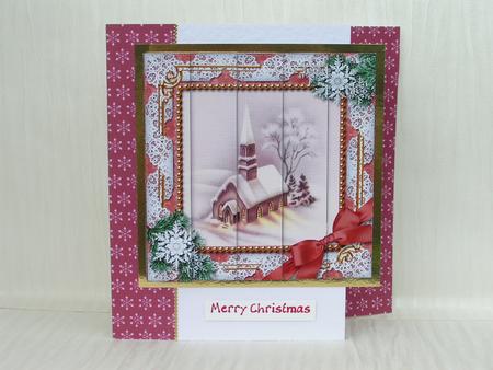 Church Lights on Snow One Edge Side Stacker by Sue Taylor