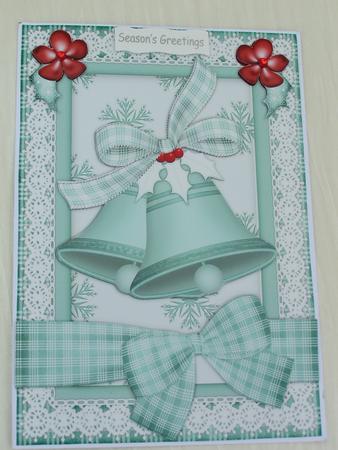 Christmas Bells 5 - A5 Card Front with Step by Step by Sue Taylor