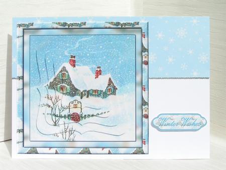 Lighting Your Way Home for Christmas - Bracket Pyramid Card Front by Sue Taylor