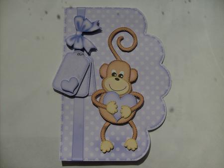 A5 Chunky Monkey Felties Scalloped Edge N 3D Decoupage by Sue Wright