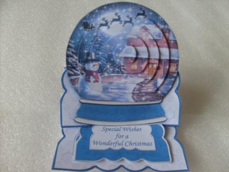 Purple Winter Snow Globe Mini Easel Card & Pyramage by Sue Wright