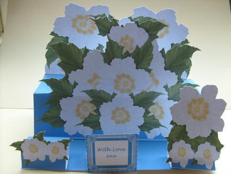 Delightful White Dogwood Flowers - 3D A4 Giant Easel Card by Sue Wright