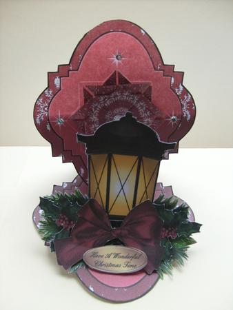 Christmas Lantern - 3D Teabag Bracket Easel Card Kit by Sue Wright