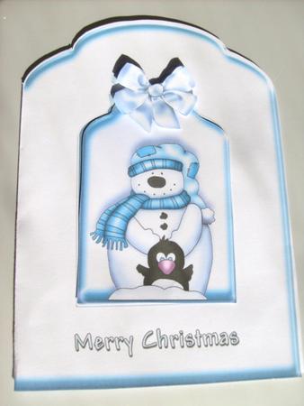 Polar Bear and Penguin Scalloped Top Quick Card by Sue Wright