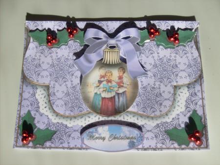 Choirboys Lilac Bauble Flap Decoupage Step by Step Sheet by Sue Wright