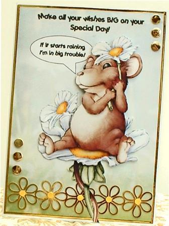 Daisy Mouse Decoupage Sheet by Sue Cumming
