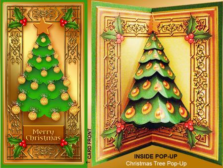 Green and Gold Christmas Tree Pop-up Card by Sue Douglas