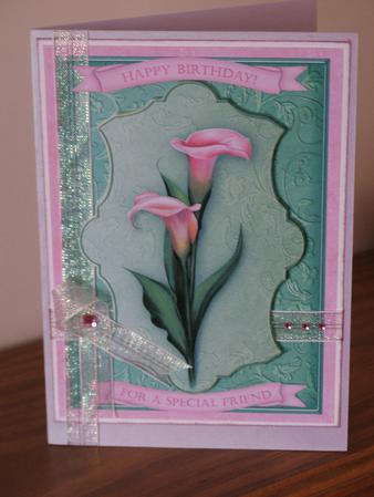 Calla Lilies in the Spring - Decoupage Card by Sue Turner