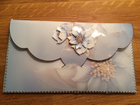 Winter Blue Flowers Money Wallet by Sue Way