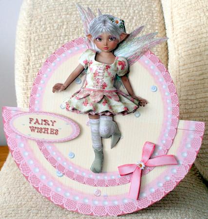 Lace Fairy Doily Rocker Card Topper and Decoupage by Sue Way
