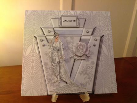 Art Deco Bride with Silver and White Deco Topper by Susan Armishaw