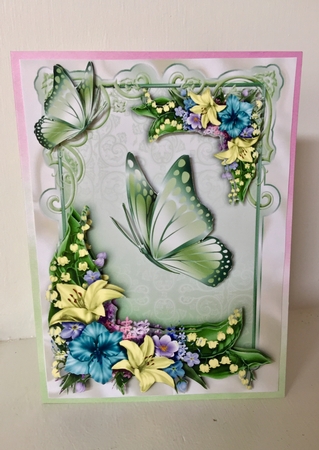 Spring Flowers and Green Butterflies A4 by Susan Byczko