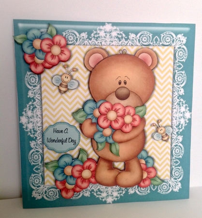 Gorgeous Bear with Flowers 8x8 Mini Kit by Susan Byczko
