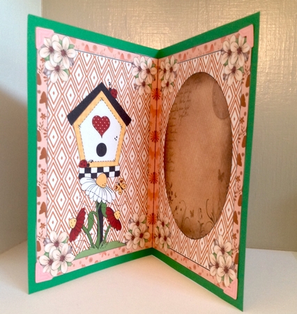 Orange bird house insert by Susan Byczko