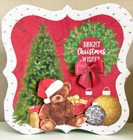 Teddy Bear and Presents Decoupage  by Susan Byczko