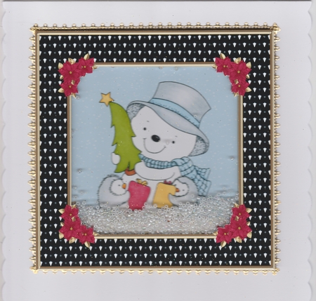 Cute Little Snowman With His Penguin Pals - Card Two by Susan Cummings