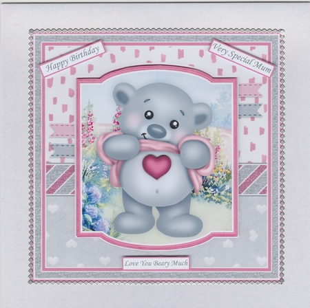 LOVE YOU BEARY MUCH 7.5 Decoupage & Insert Card Kit by Susan Cummings