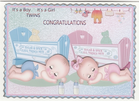 ITS A BOY  ITSA GIRL   TWINS by Susan Cummings