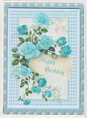 Blue large roses topper by Susan Cummings