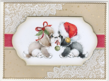 Vintage Puppy Christmas 1 by Susan Cummings