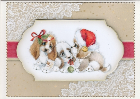 Vintage Puppy Christmas 2 by Susan Cummings