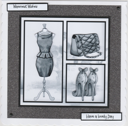 High street fashion 6x6 card by Susan Cummings