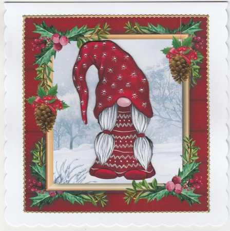 Gorgeous Festive Red Gnome 2 8x8 Mini Kit by Susan Cummings