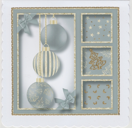 Gold Foil Baubles - Silver 8x8 by Susan Cummings
