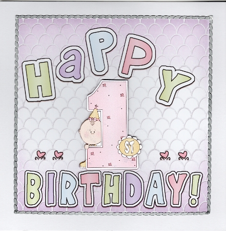 Baby Girl 1st Birthday Card by Susan Cummings