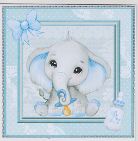Baby Boy Elephant Decoupage Mini Kit by Susan Cummings