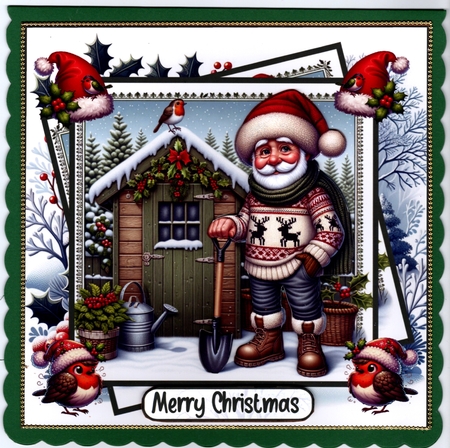 Yuletide Gardener 8x8 by Susan Cummings