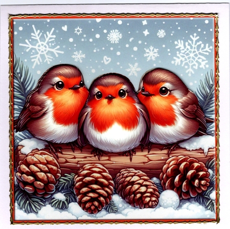 Merry Tweetmas Robins by Susan Cummings