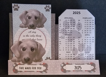 2025 WOOF LOOKING AT YOU CALENDAR STEPPER CARD by Susan Cummings