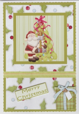 Christmas Santa is Here! Pyramid Card by Susan Cummings