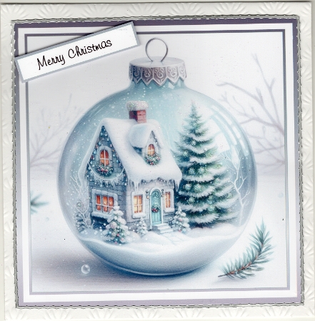  silver christmas bauble by Susan Cummings