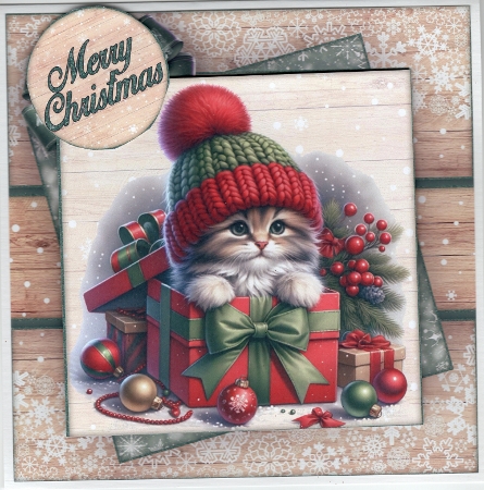 Festive Kitty Mini Kit 2 8X8 by Susan Cummings