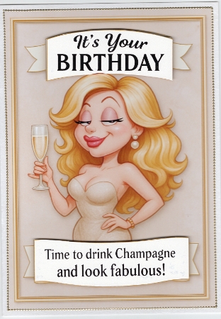 Funny Female Birthday Card A4 1 by Susan Cummings