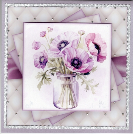 Purple Poppies Mini Kit 7X7 by Susan Cummings