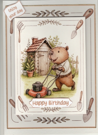 A Gardening Capybara 5x7 by Susan Cummings