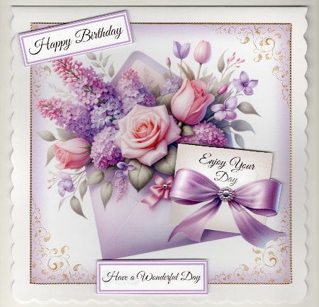 Lilacs & Roses Envelope Card by Susan Cummings