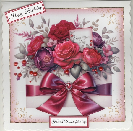 Red Roses Envelope Card by Susan Cummings