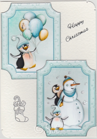 Happy Penguins Christmas Toppers and Decoupage by Susan Cummings