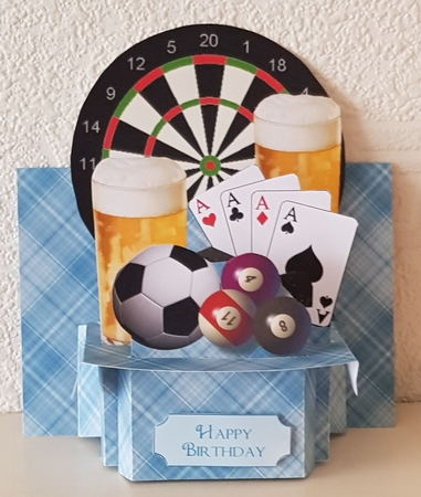 Cheers! 3D Shelf Card with Decoupage by Susan Cummings