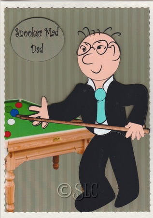 Fun Fathers Day Snooker Guy by Susan Cummings