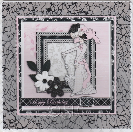 Black and White Pink Lady by Susan Cummings