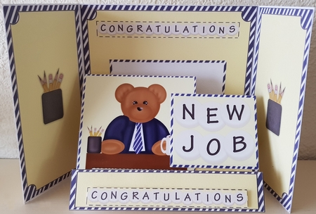 New Office Job - Male Gatefold Step Card by Susan Cummings
