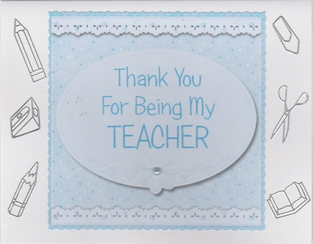 1 Pink 1 Blue Thank You Teacher Quick Card Fronts by Susan Cummings