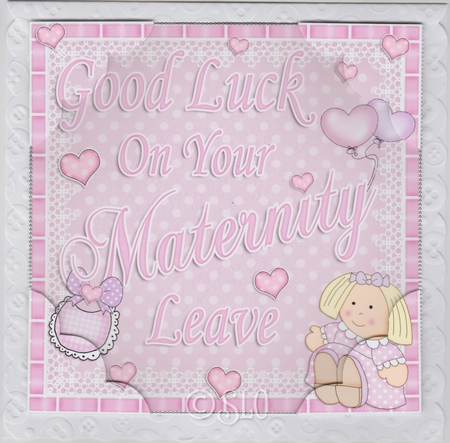 8 x 8 New Baby Maternity Leave Scalloped Corner Topper by Susan Cummings
