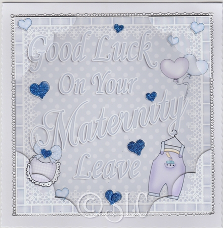 8 x 8 New Baby Maternity Leave Scalloped Corner Topper by Susan Cummings